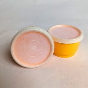 Vintage Tupperware Snack Cups (set of 2) in yellow